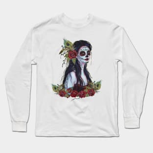 Day of the dead Lila tattooed lady by Renee Lavoie Long Sleeve T-Shirt